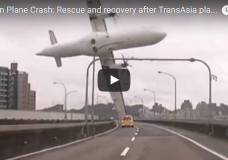 Condutor filma Avião em Taiwan a cair e aembater na ponte